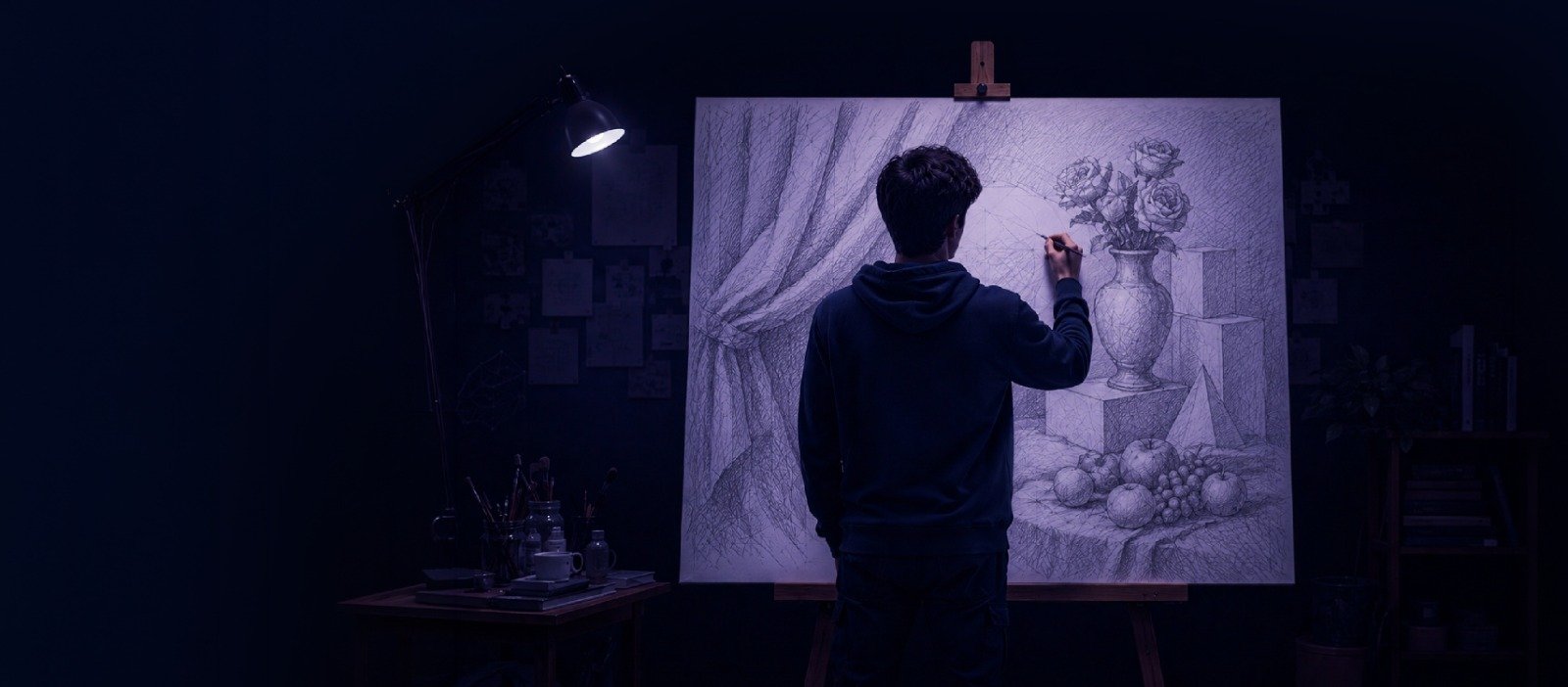 Student drawing at Artova Academy